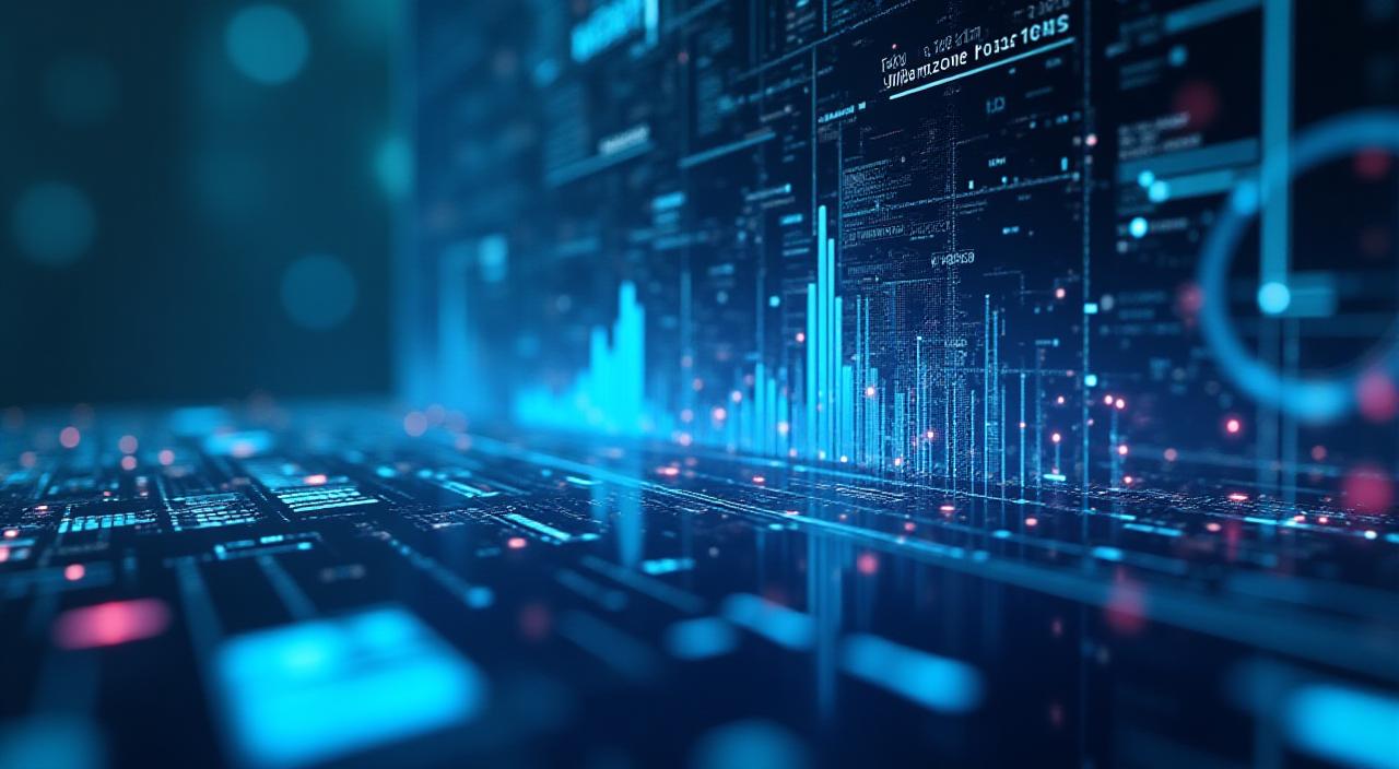 Futuristic AI data dashboard with holographic elements