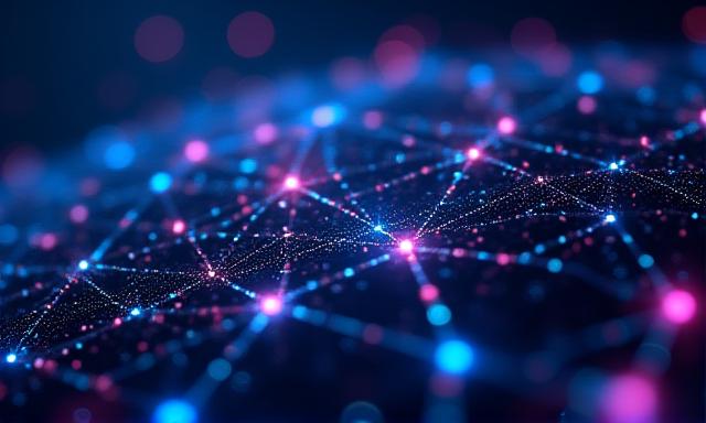 Abstract visualization of interconnected data points